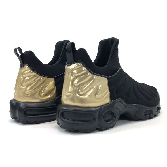 NEW Women's Size 6 Nike Air Max Plus TN Shoes Laceless Black Gold 940382-001 - Picture 4 of 5